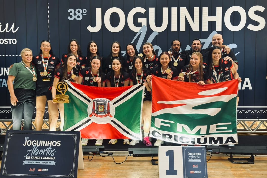 Criciúma é bicampeã estadual no voleibol feminino dos Joguinhos Abertos